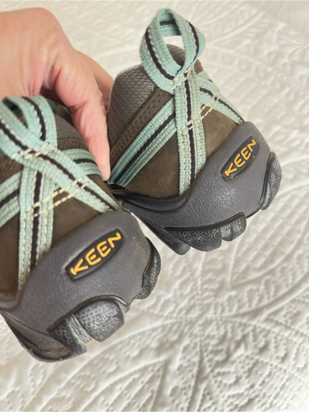 KEEN Brown & Mint Green Hiking Shoe